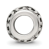 Sterling Silver 925 Antiqued Scroll Bali Bead Solid Casted Elegant Design